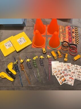 Construction Party Favor Bundle - Orange & Yellow Construction Party Supplies